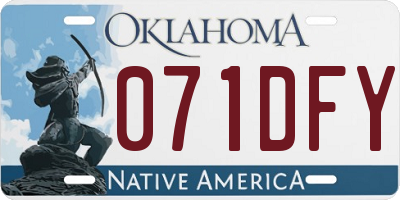 OK license plate 071DFY