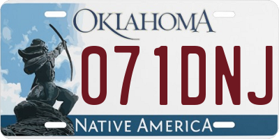 OK license plate 071DNJ