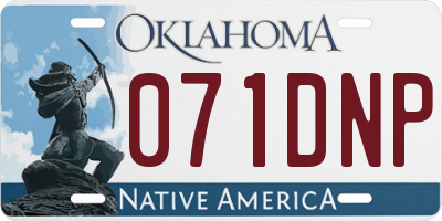 OK license plate 071DNP