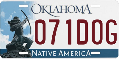 OK license plate 071DOG