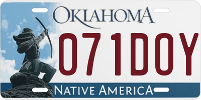 OK license plate 071DOY