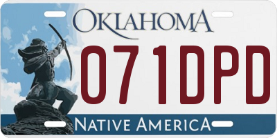 OK license plate 071DPD