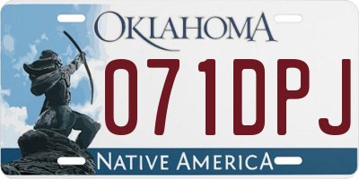 OK license plate 071DPJ