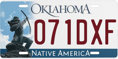 OK license plate 071DXF