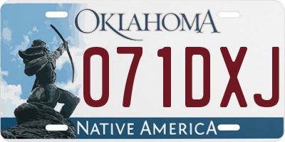 OK license plate 071DXJ