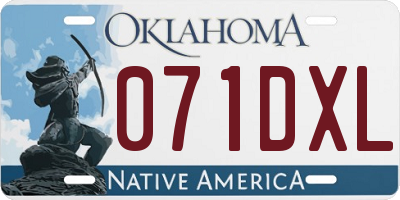 OK license plate 071DXL