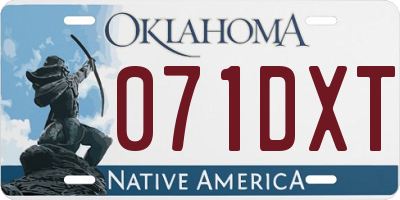 OK license plate 071DXT
