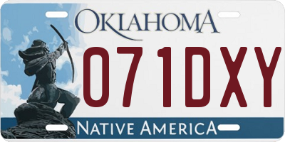 OK license plate 071DXY