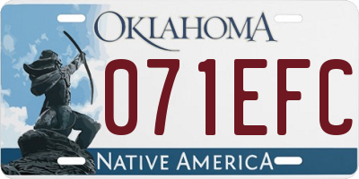 OK license plate 071EFC