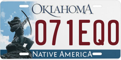 OK license plate 071EQO