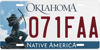 OK license plate 071FAA