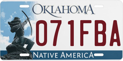OK license plate 071FBA