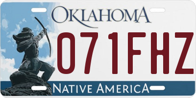 OK license plate 071FHZ