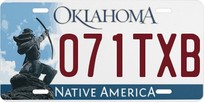 OK license plate 071TXB