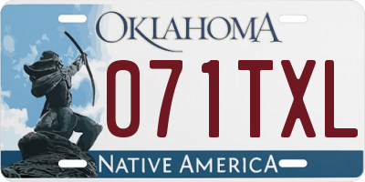 OK license plate 071TXL