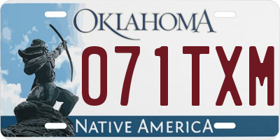 OK license plate 071TXM