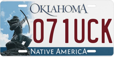 OK license plate 071UCK