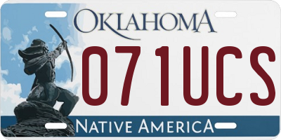 OK license plate 071UCS
