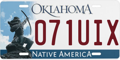 OK license plate 071UIX