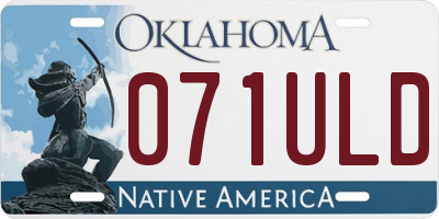 OK license plate 071ULD