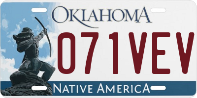 OK license plate 071VEV