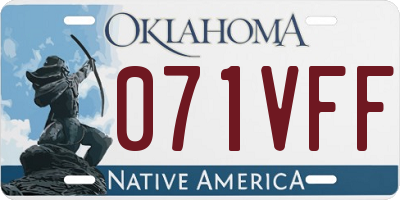 OK license plate 071VFF