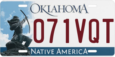 OK license plate 071VQT