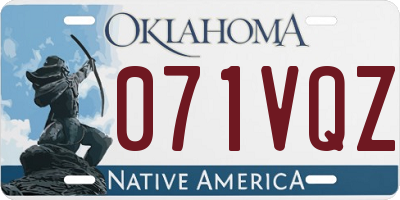 OK license plate 071VQZ