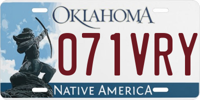 OK license plate 071VRY