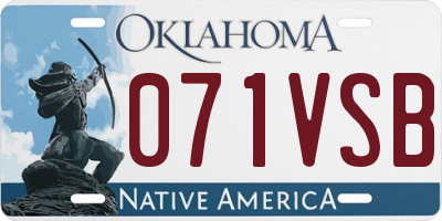OK license plate 071VSB