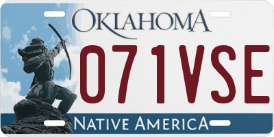 OK license plate 071VSE