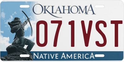 OK license plate 071VST