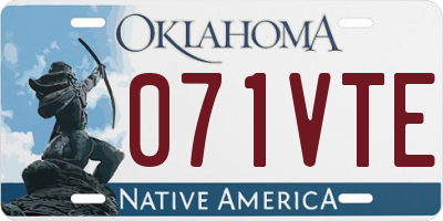 OK license plate 071VTE