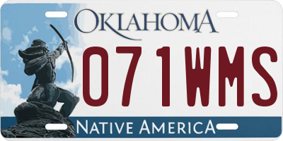 OK license plate 071WMS