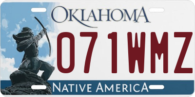 OK license plate 071WMZ