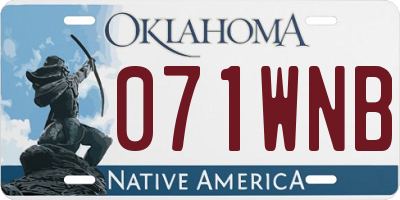 OK license plate 071WNB