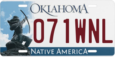 OK license plate 071WNL