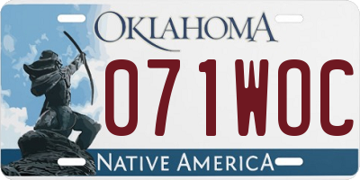 OK license plate 071WOC