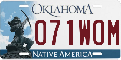 OK license plate 071WOM