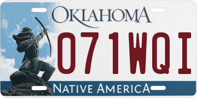 OK license plate 071WQI