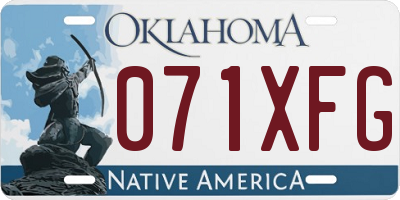 OK license plate 071XFG