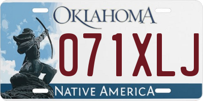 OK license plate 071XLJ