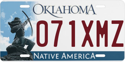 OK license plate 071XMZ