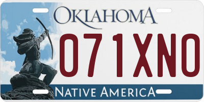 OK license plate 071XNO