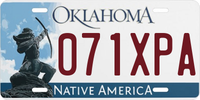 OK license plate 071XPA