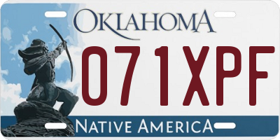OK license plate 071XPF