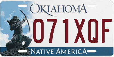 OK license plate 071XQF