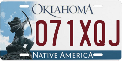 OK license plate 071XQJ