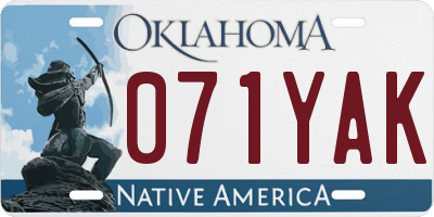 OK license plate 071YAK