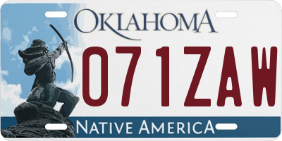 OK license plate 071ZAW